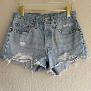 LEVIS distressed denim shorts